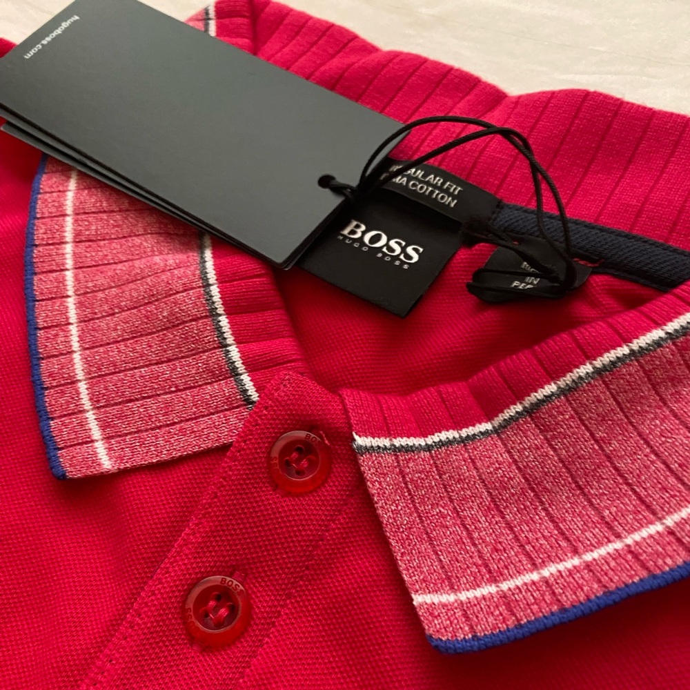 Huggo Boss pima cotton polo shirt/ extra large/ regular fit/ Authentic/ red